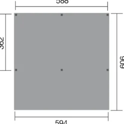 Weka Y-Doppelcarport 612 ohne Dacheindeckung, ca. B592/H250/T606 cm