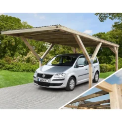 Weka Y-Einzelcarport 612 ohne Dacheindeckung, ca. B306/H250/T606 cm