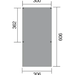 Weka Y-Einzelcarport 612 ohne Dacheindeckung, ca. B306/H250/T606 cm