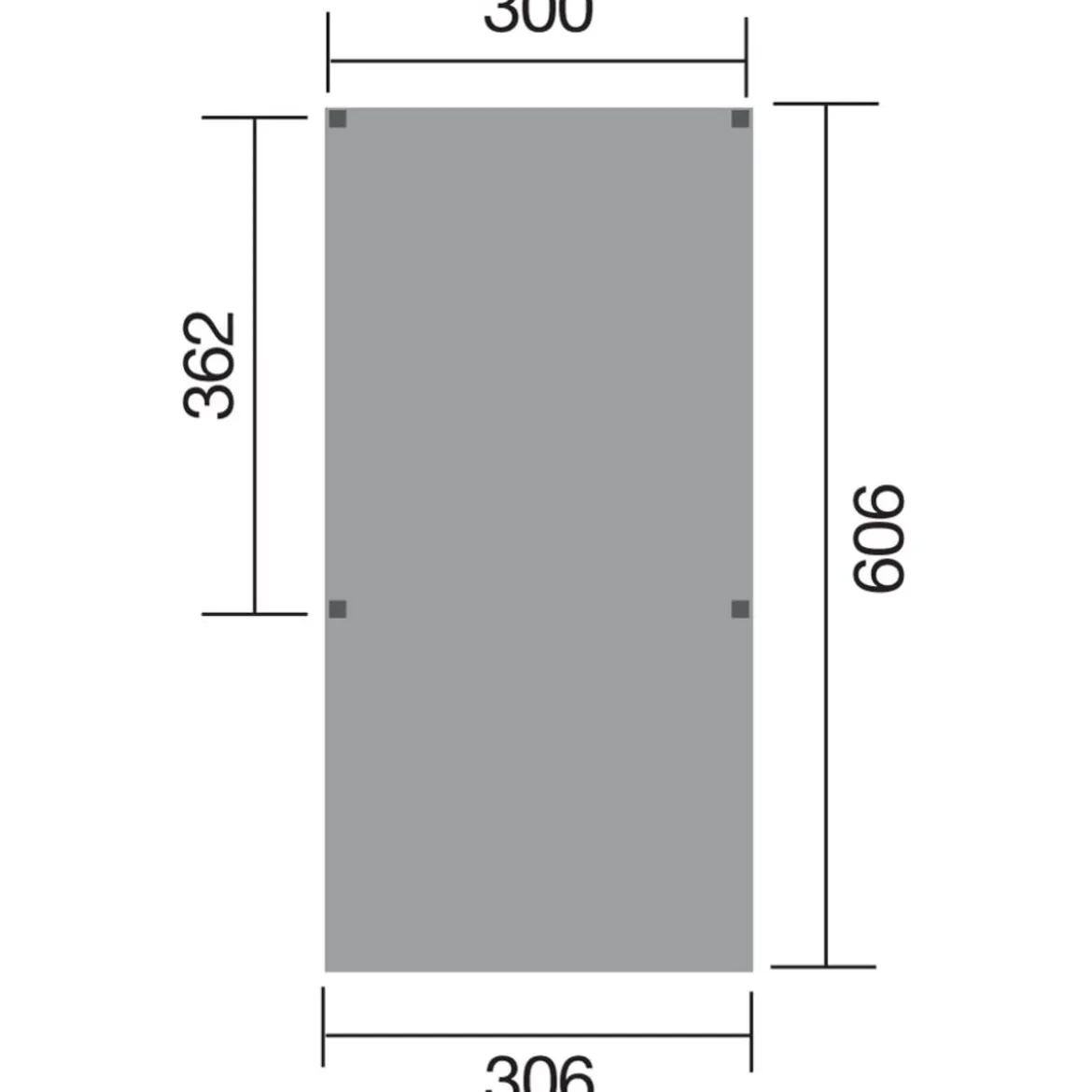 Weka Y-Einzelcarport 612 ohne Dacheindeckung, ca. B306/H250/T606 cm