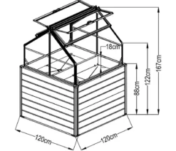 Westmann Hochbeet Store & Grow, ca. B120/H169/T120 cm
