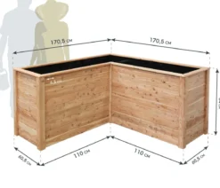 Westmann Lärchenholz-Hochbeet Klassik L, ca. B170,5/H84/T170,5 cm