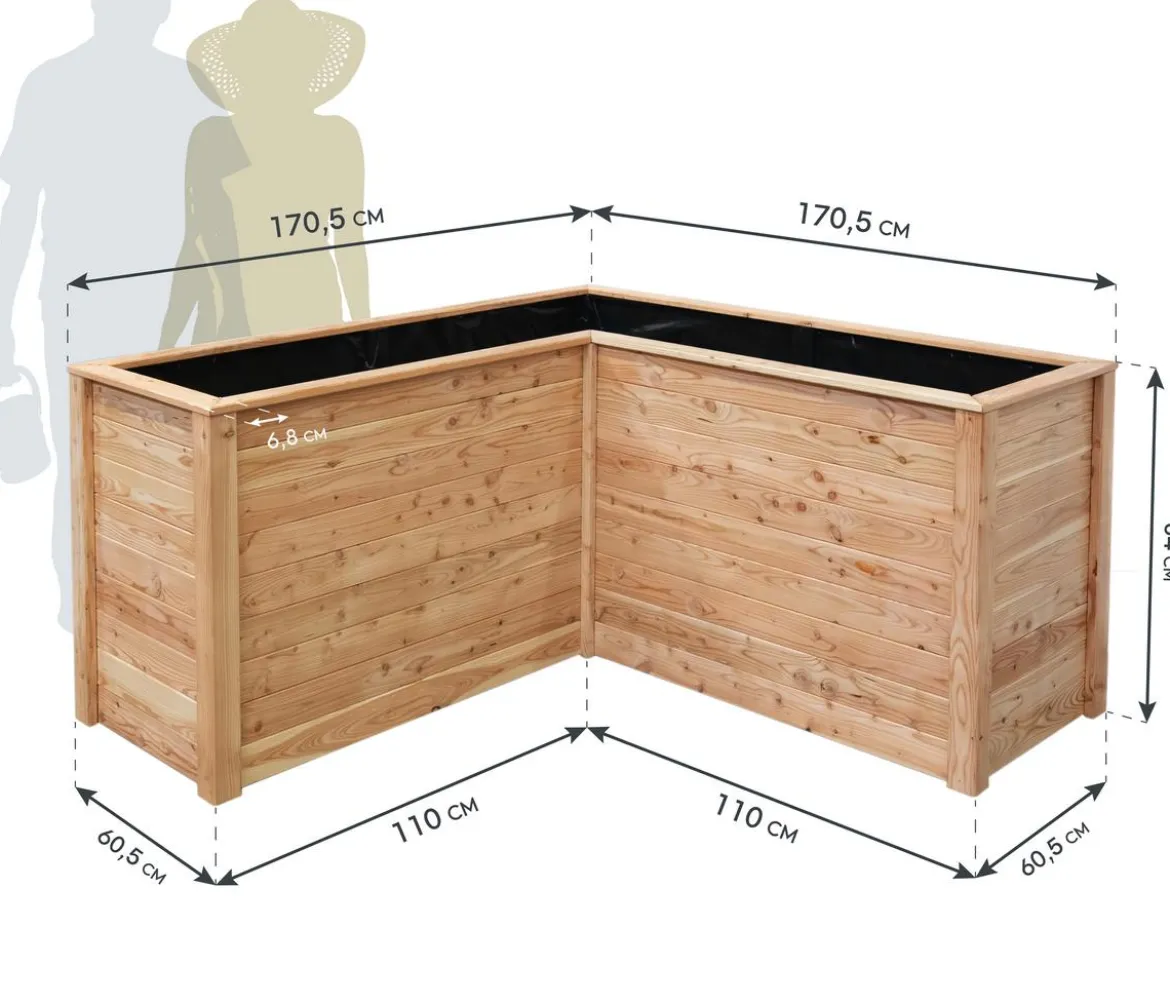 Westmann Lärchenholz-Hochbeet Klassik L, ca. B170,5/H84/T170,5 cm