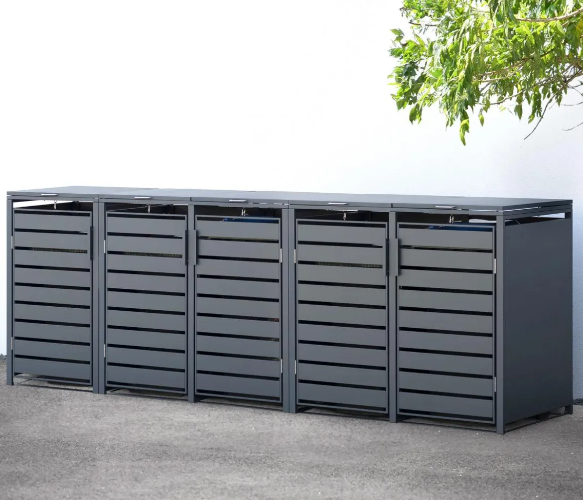 Westmann Mülltonnenverkleidung Kubus 5er Box, ca. B332/H116/T80 cm