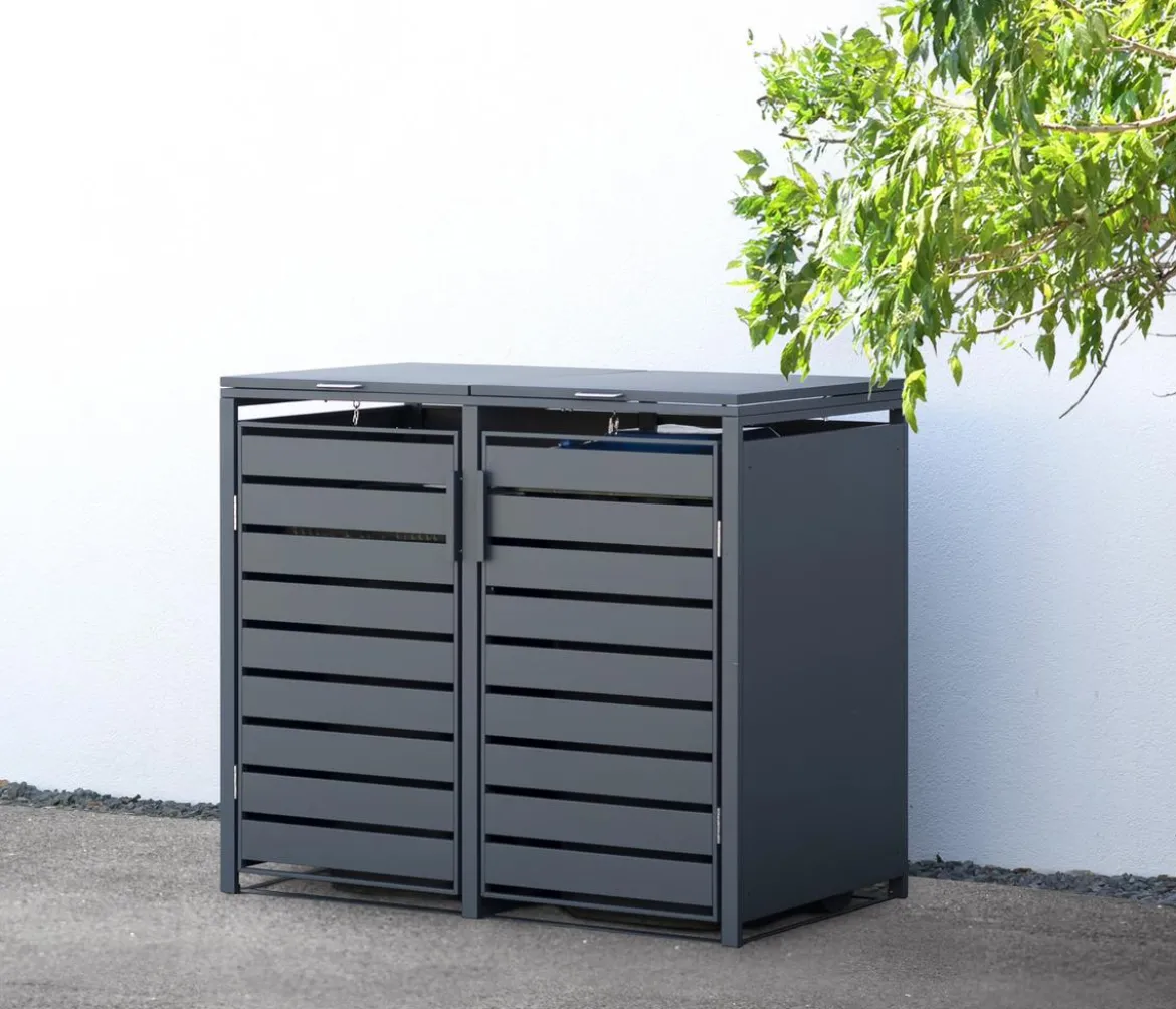 Westmann Mülltonnenverkleidung Kubus 2er Box, ca. B132/H116/T80 cm