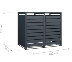 Westmann Mülltonnenverkleidung Kubus 2er Box, ca. B132/H116/T80 cm