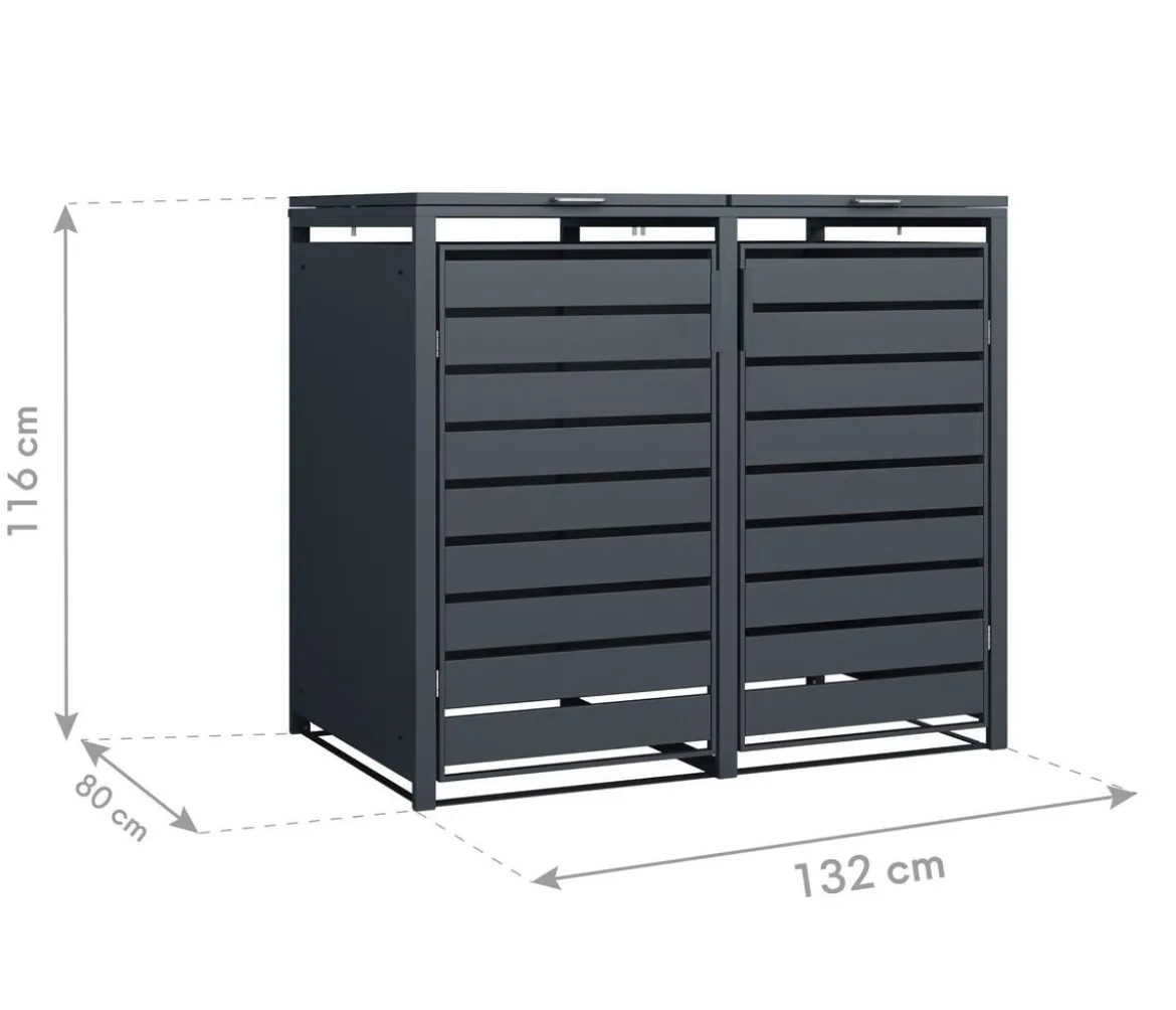Westmann Mülltonnenverkleidung Kubus 2er Box, ca. B132/H116/T80 cm