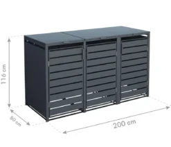 Westmann Mülltonnenverkleidung Kubus 3er Box, ca. B200/H116/T80 cm