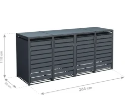 Westmann Mülltonnenverkleidung Kubus 4er Box, ca. B264/H116/T80 cm
