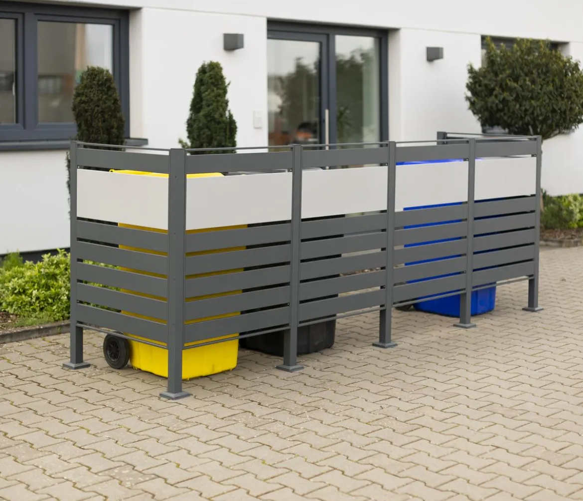 Westmann Mülltonnenverkleidung Planum 4er Box, ca. B330/H120/T90 cm