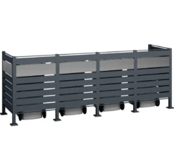 Westmann Mülltonnenverkleidung Planum 4er Box, ca. B330/H120/T90 cm