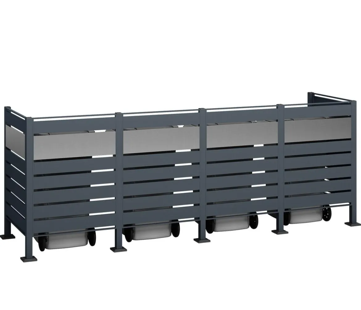 Westmann Mülltonnenverkleidung Planum 4er Box, ca. B330/H120/T90 cm