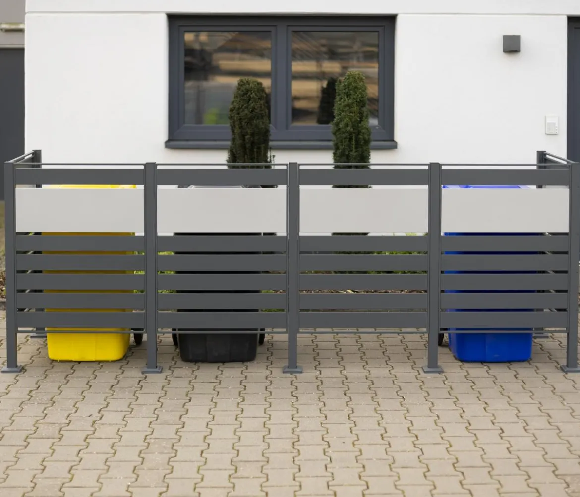 Westmann Mülltonnenverkleidung Planum 4er Box, ca. B330/H120/T90 cm