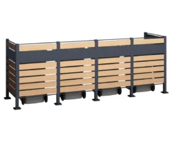 Westmann Mülltonnenverkleidung Planum 4er Box, ca. B330/H120/T90 cm