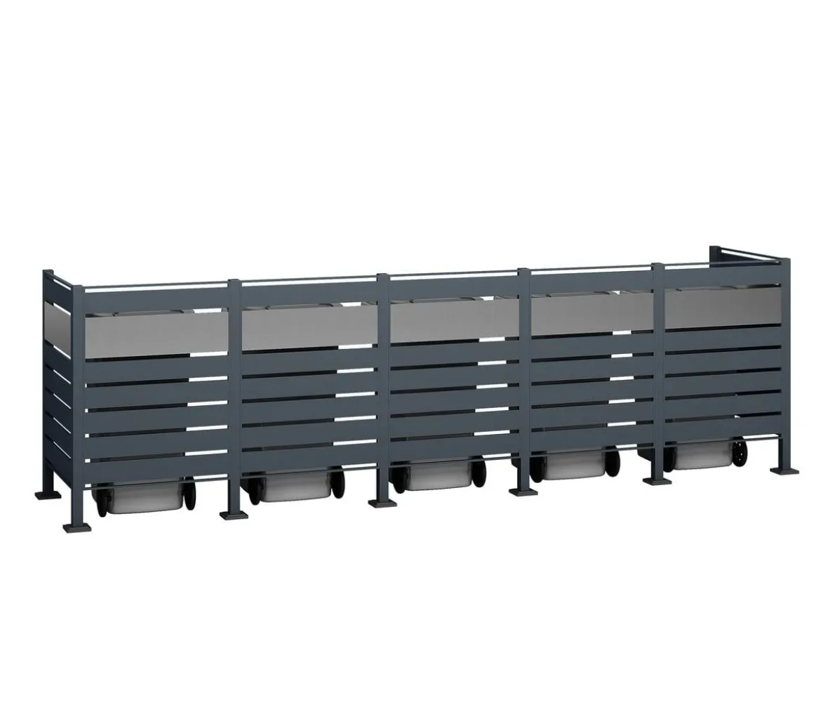 Westmann Mülltonnenverkleidung Planum 5er Box, ca. B410/H120/T90 cm