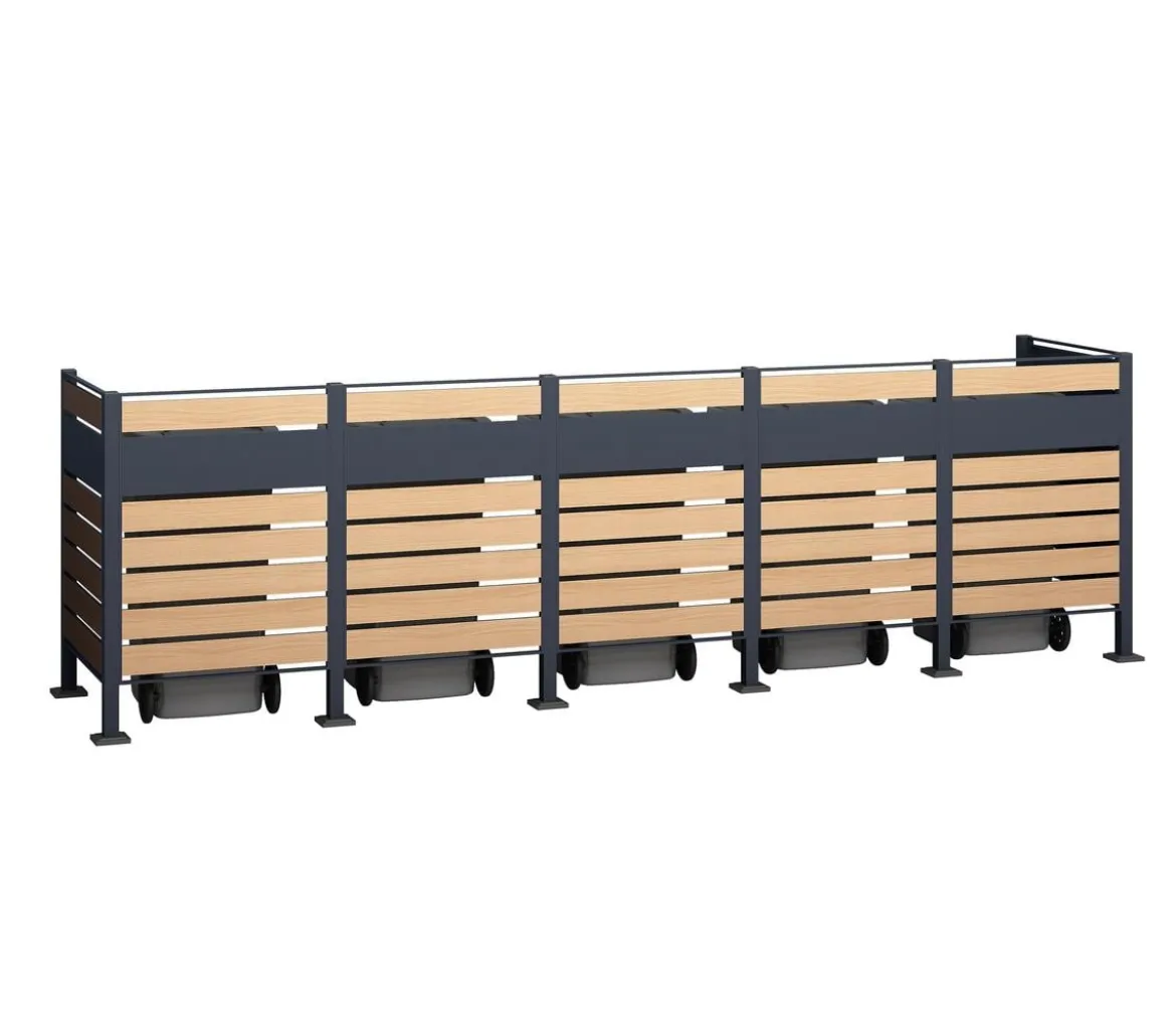 Westmann Mülltonnenverkleidung Planum 5er Box, ca. B410/H120/T90 cm