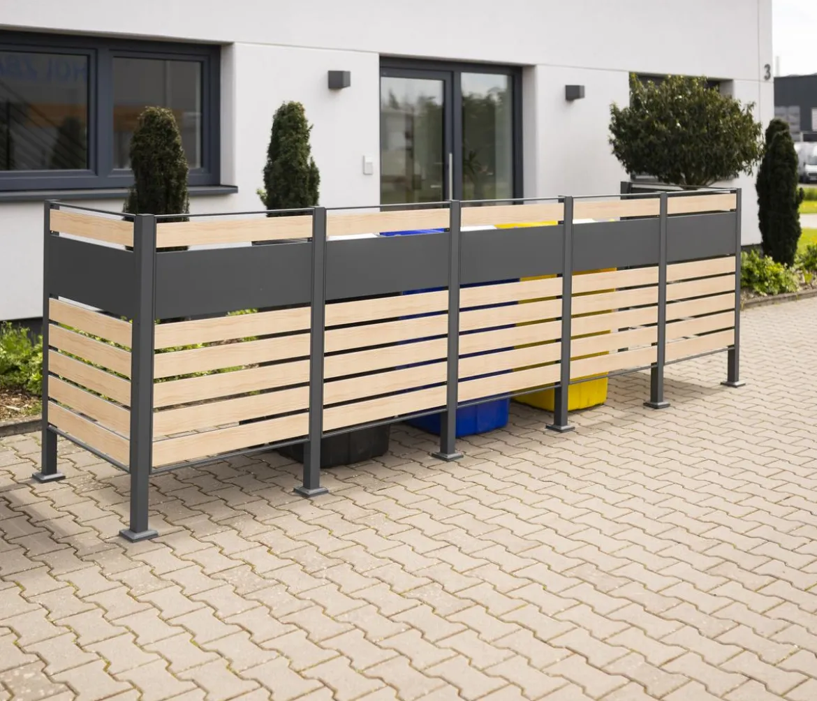 Westmann Mülltonnenverkleidung Planum 5er Box, ca. B410/H120/T90 cm