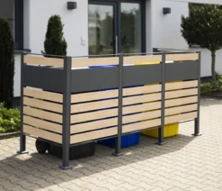 Westmann Mülltonnenverkleidung Planum 3er Box, ca. B250/H120/T90 cm