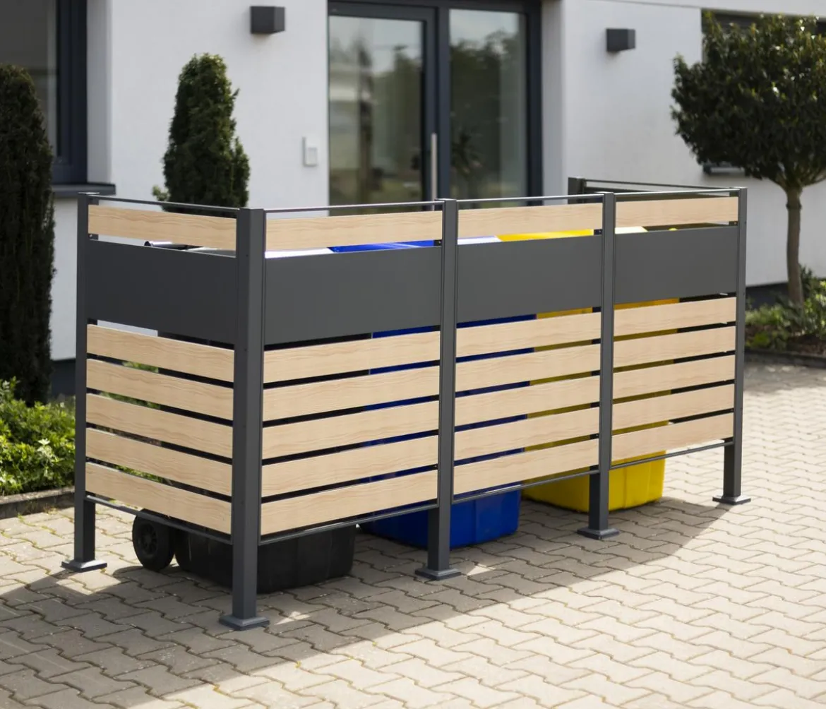 Westmann Mülltonnenverkleidung Planum 3er Box, ca. B250/H120/T90 cm