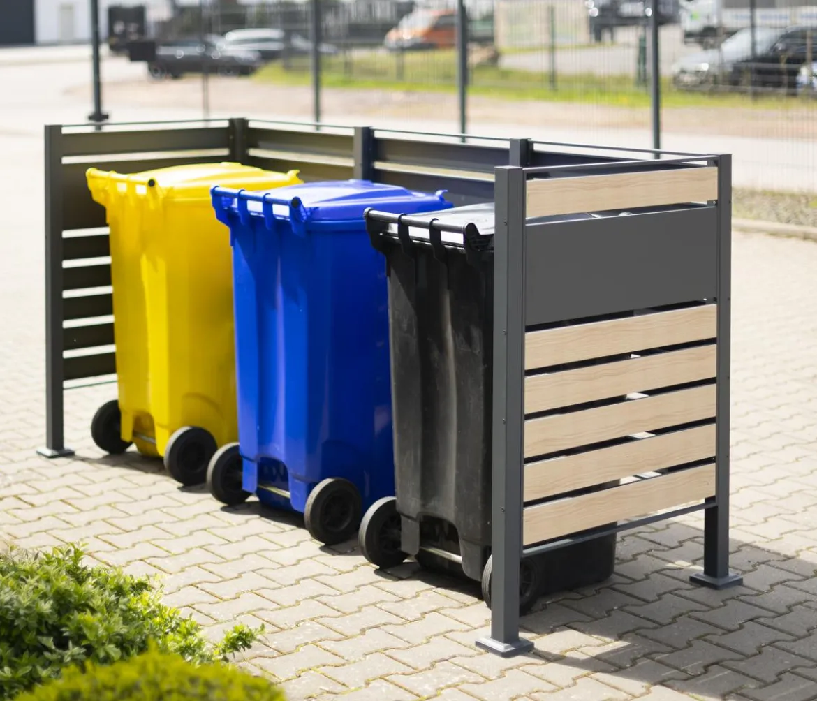 Westmann Mülltonnenverkleidung Planum 3er Box, ca. B250/H120/T90 cm