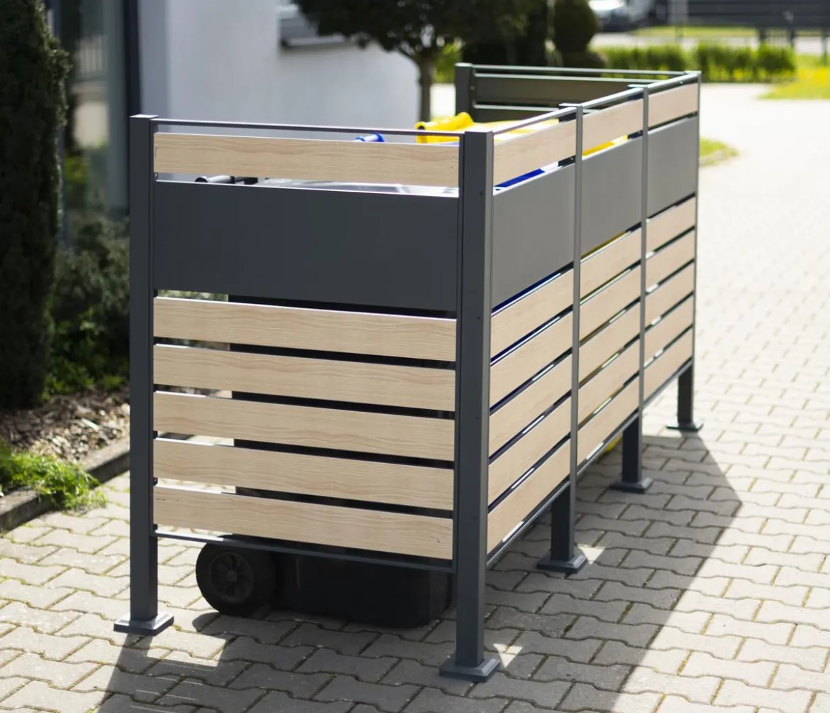 Westmann Mülltonnenverkleidung Planum 3er Box, ca. B250/H120/T90 cm