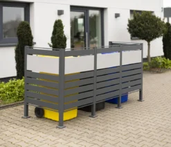 Westmann Mülltonnenverkleidung Planum 3er Box, ca. B250/H120/T90 cm