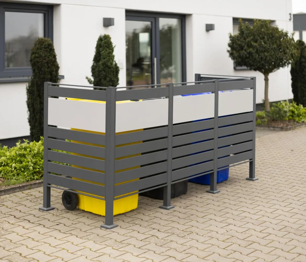 Westmann Mülltonnenverkleidung Planum 3er Box, ca. B250/H120/T90 cm