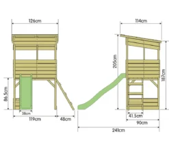 Westmann Spielhaus Wildnis inkl. Rutsche, ca. B126/H205/T114 cm
