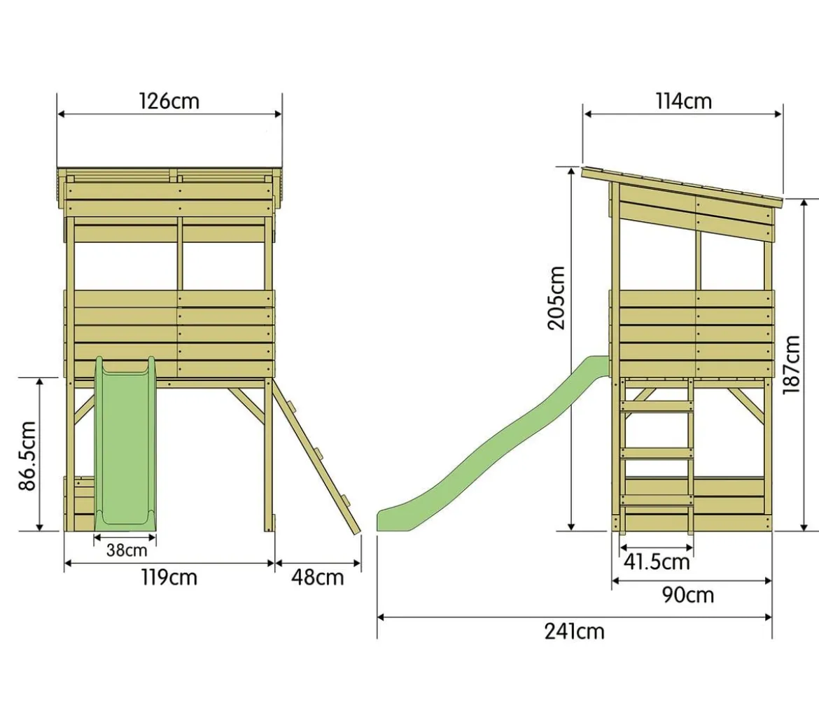 Westmann Spielhaus Wildnis inkl. Rutsche, ca. B126/H205/T114 cm