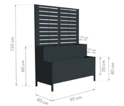 Westmann Stahl-Pflanzkasten mit Rankgitter Dekora 5, rechteckig, ca. B90/H120/T40 cm