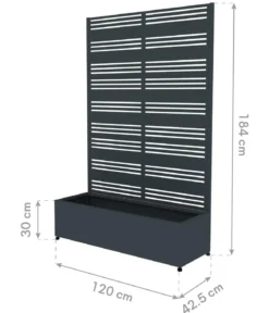 Westmann Stahl-Pflanzkasten mit Rankgitter Dekora 2, rechteckig, ca. B120/H184/T42,5 cm