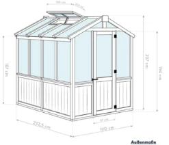 Westmann Zedernholz-Gewächshaus Paul, ca. B190/H237/T232,50 cm