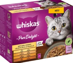 Whiskas® Nassfutter für Katzen Multipack Pure Delight Ragout in Gelee, Adult, 12 x 85 g