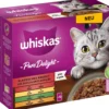 Whiskas® Nassfutter für Katzen Multipack Pure Delight Klassisches Ragout in Gelee, Adult, 12 x 85 g