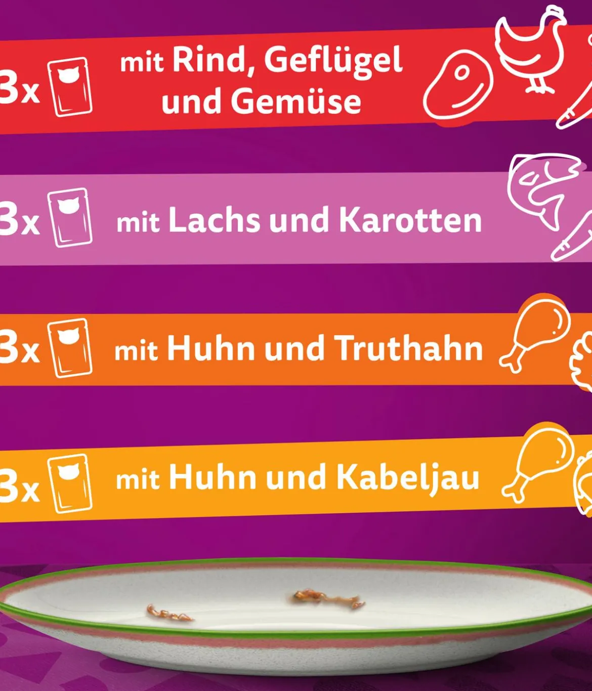 Whiskas® Nassfutter für Katzen Multipack Tasty Mix Chef's Choice in Sauce, Adult, 12 x 85 g