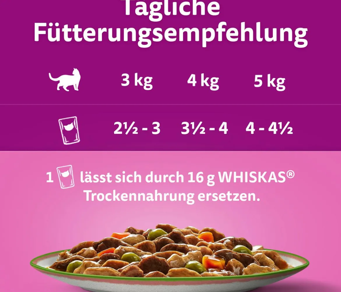 Whiskas® Nassfutter für Katzen Multipack Tasty Mix Chef's Choice in Sauce, Adult, 12 x 85 g