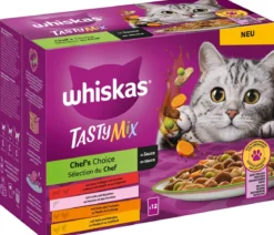 Whiskas® Nassfutter für Katzen Multipack Tasty Mix Chef's Choice in Sauce, Adult, 12 x 85 g