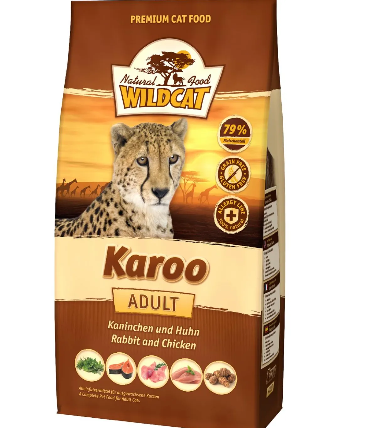 WILDCAT Trockenfutter für Katzen Karoo, Kaninchen & Huhn, 3 kg