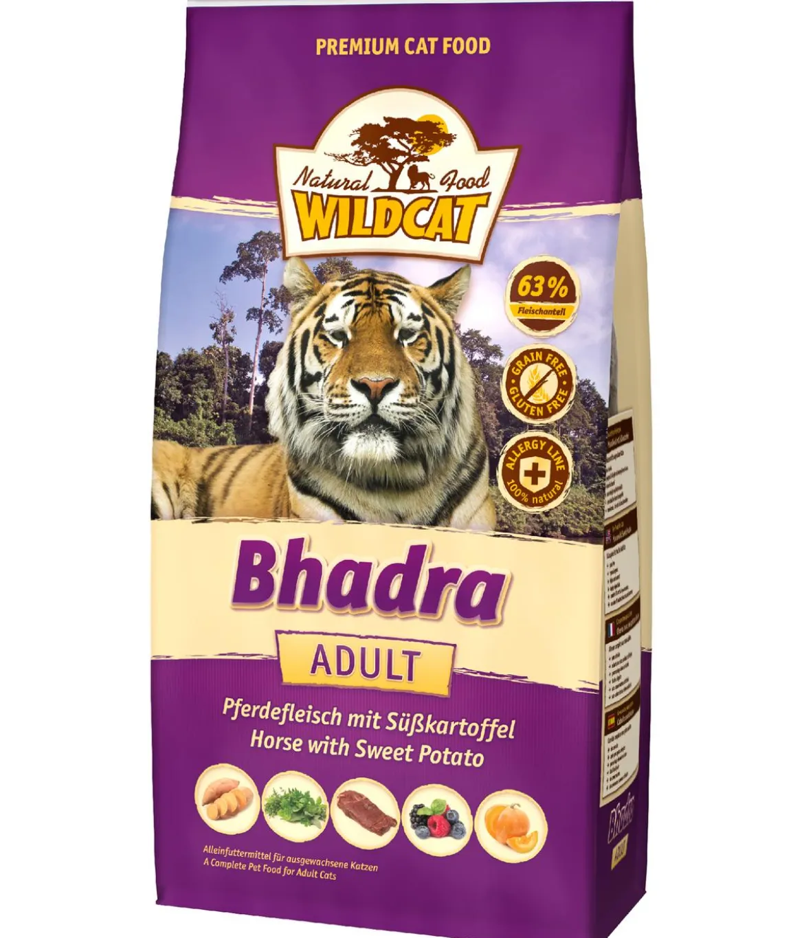 WILDCAT Trockenfutter für Katzen Bhadra Adult, Pferd & Süßkartoffeln, 3 kg
