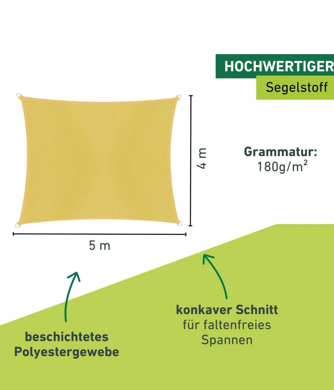 Windhager Sonnensegel Cannes, rechteckig, ca. B500/T400 cm