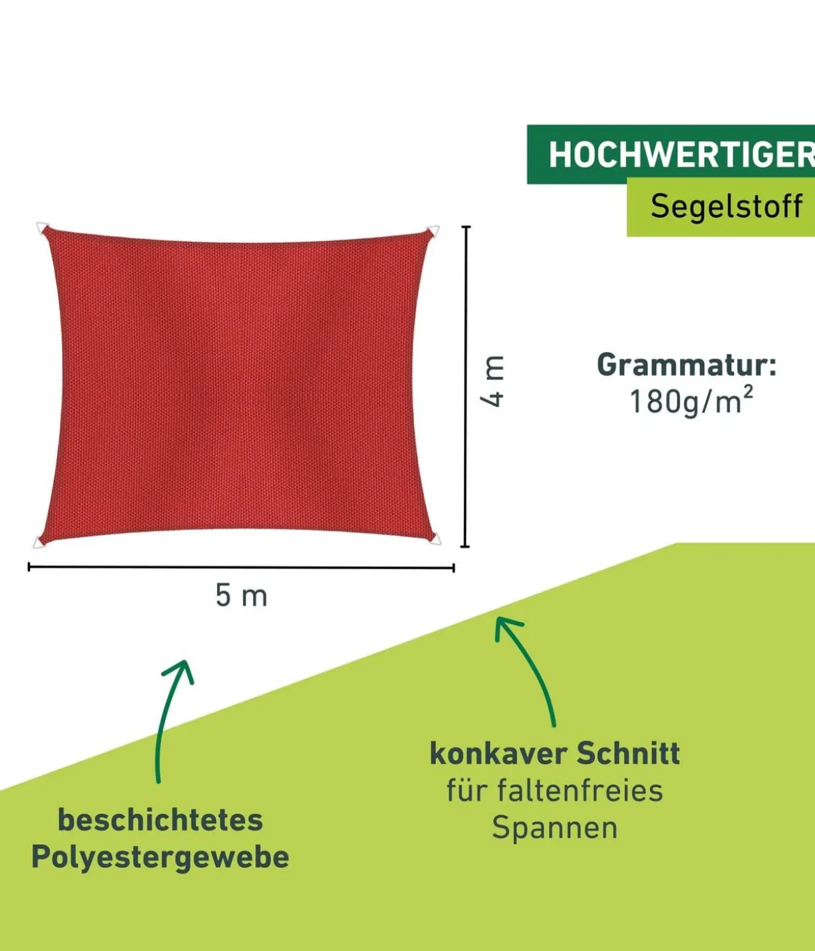 Windhager Sonnensegel Cannes, rechteckig, ca. B500/T400 cm