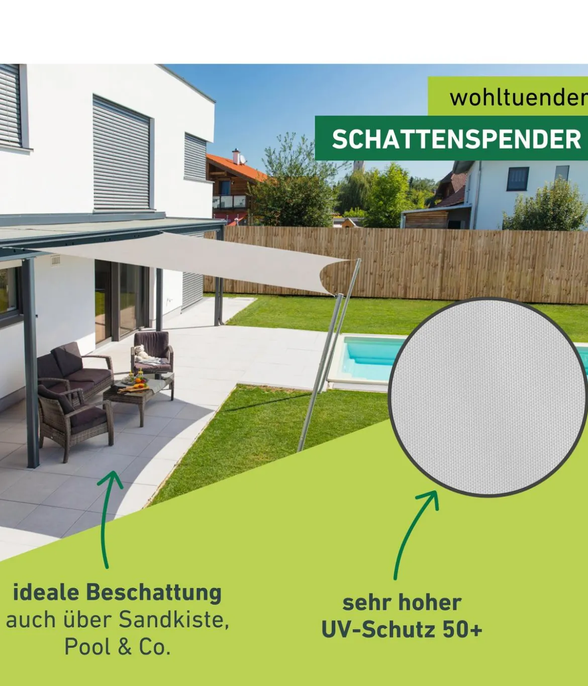 Windhager Sonnensegel Cannes, quadratisch, ca. B400/T400 cm