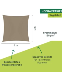 Windhager Sonnensegel Cannes, quadratisch, ca. B400/T400 cm