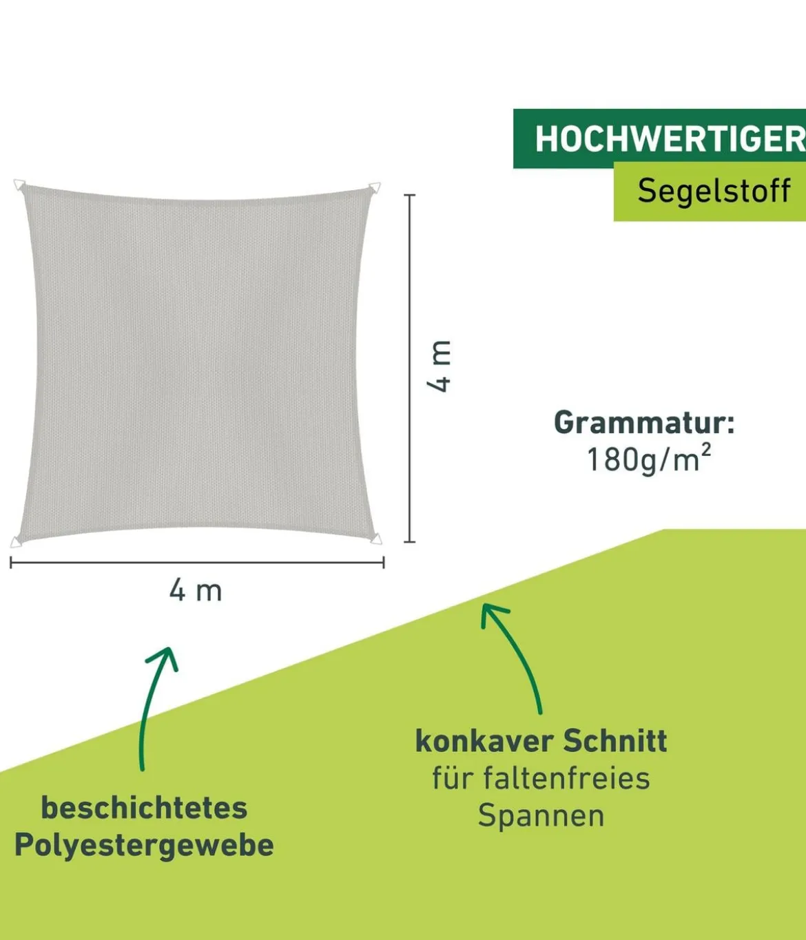 Windhager Sonnensegel Cannes, quadratisch, ca. B400/T400 cm