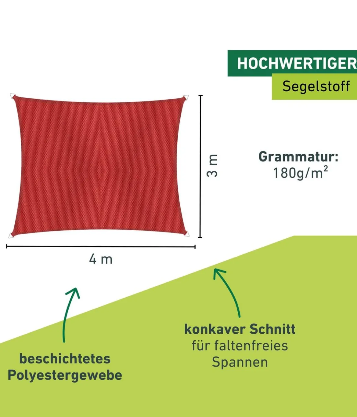 Windhager Sonnensegel Cannes, rechteckig, ca. B400/T300 cm