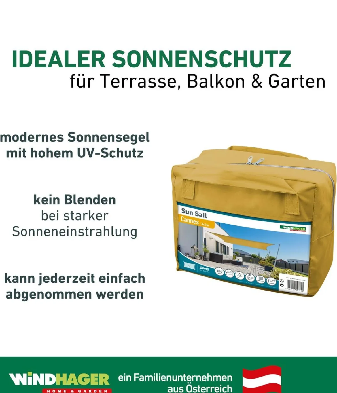 Windhager Sonnensegel Cannes, rechteckig, ca. B400/T300 cm