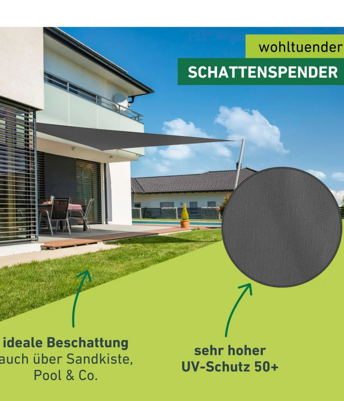 Windhager Sonnensegel Cannes, dreieckig, ca. B500/T500 cm