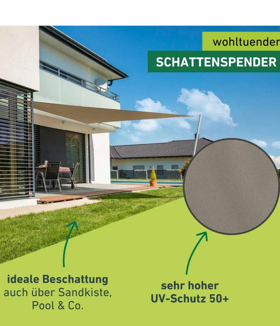 Windhager Sonnensegel Cannes, dreieckig, ca. B500/T500 cm