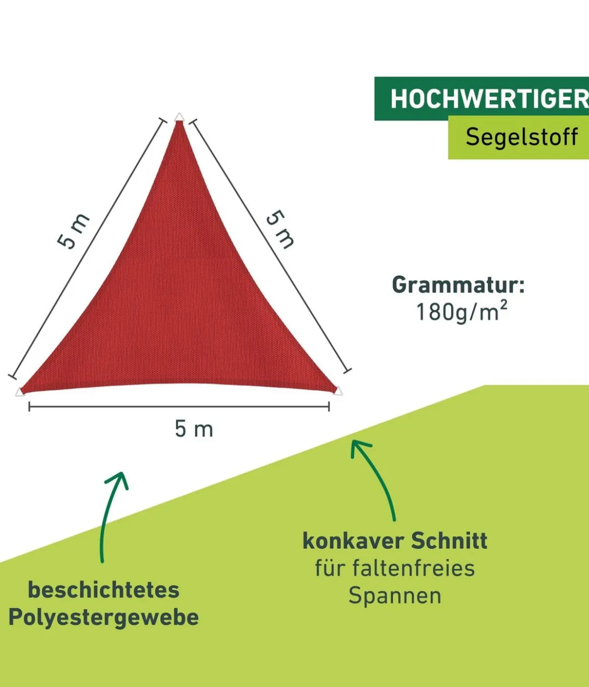 Windhager Sonnensegel Cannes, dreieckig, ca. B500/T500 cm