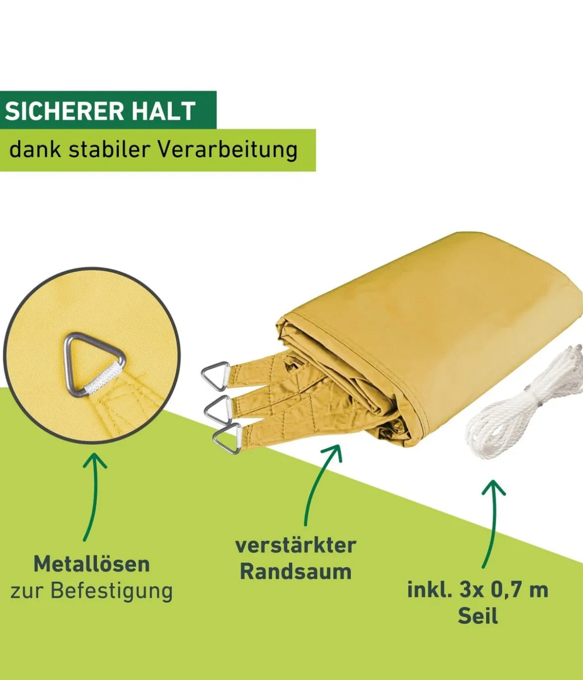 Windhager Sonnensegel Cannes, dreieckig, ca. B500/T500 cm